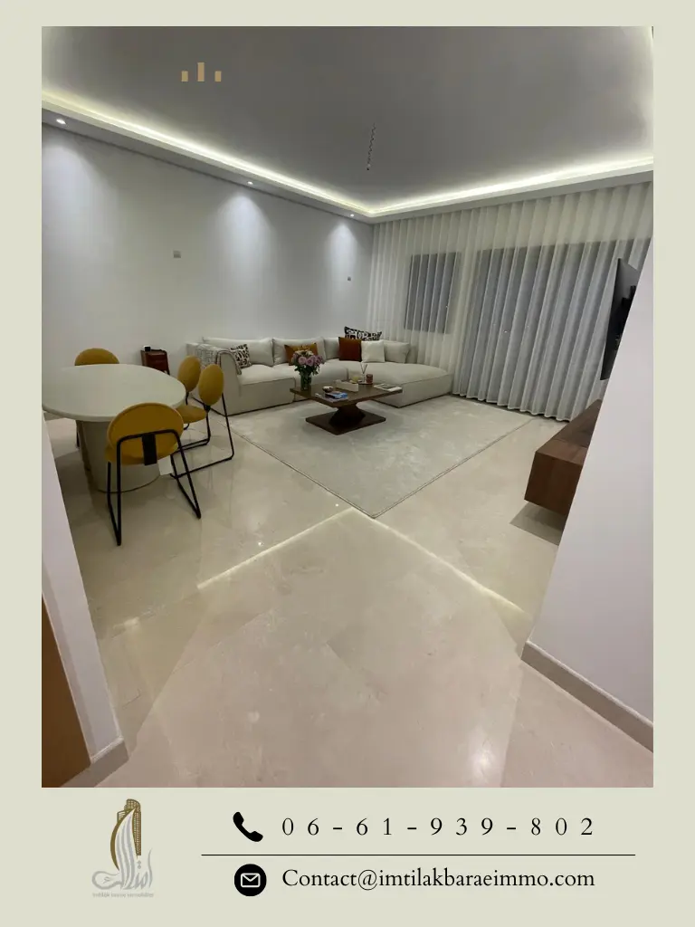 Appartement Meublé de Luxe à Louer – CFC Casablanca, 2 Chambres + Terrasse